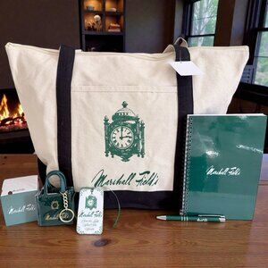 Marshall Field’s Large Tote, Notebook, Pen, Notepad, Key Chain & Gift Tag. NWT